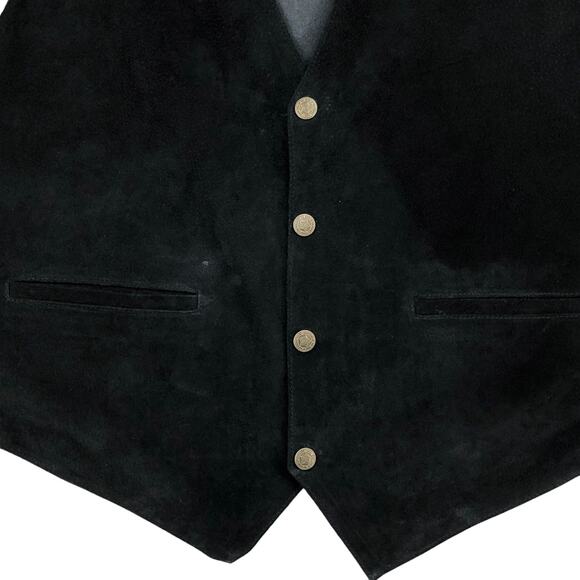 Scully Mens Size XL Leather Vest Snap Front Adjustable Waist Black *TINY FLAW - Picture 3 of 15